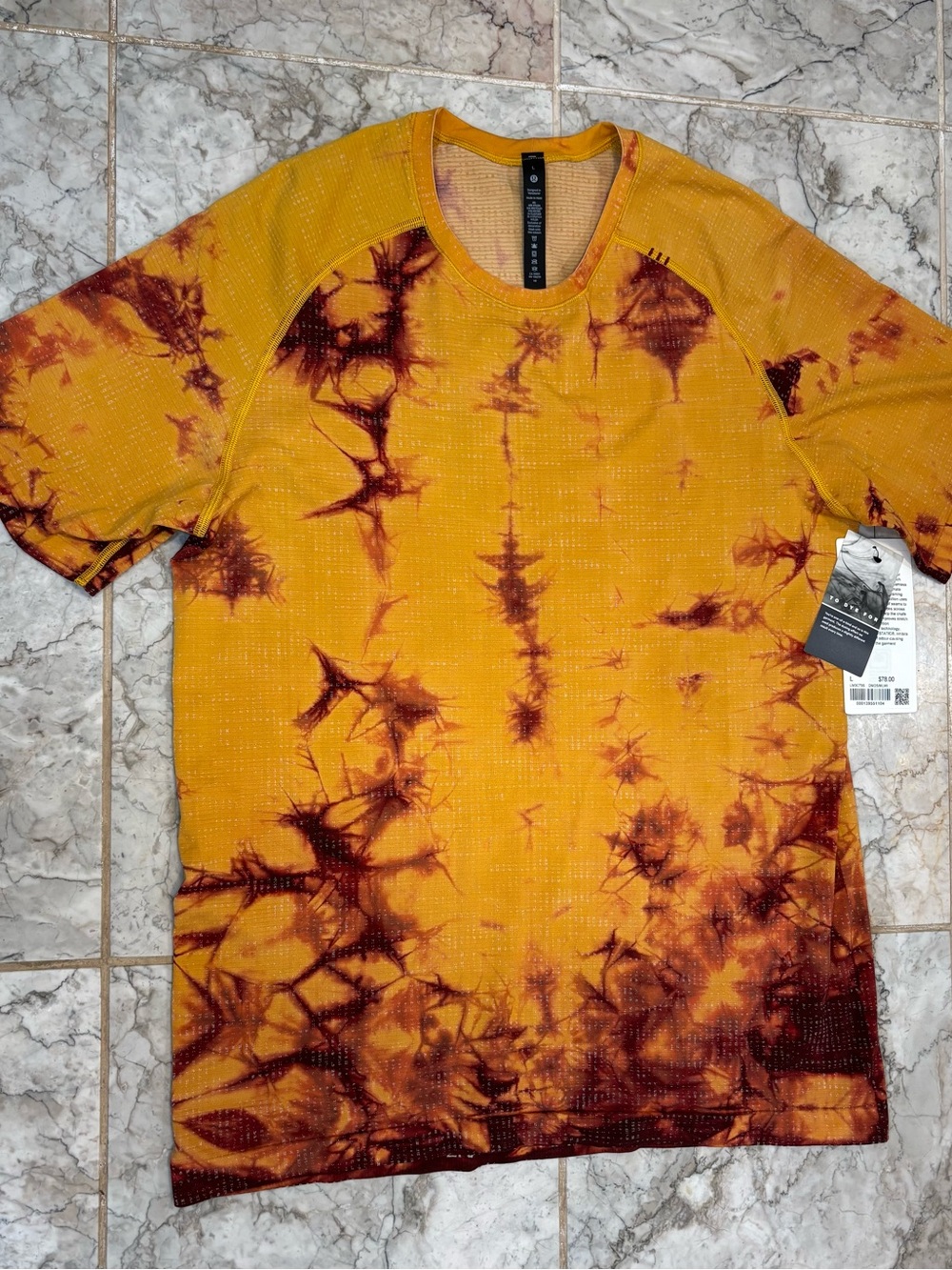 Lululemon Metal Vent Tech T 2.0 Size L Marble Dye Soleil Mulled Wine 51115